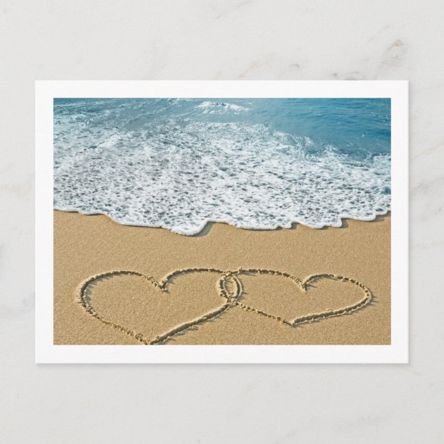 Beach Hearts Postcard Postkarte (Vorderseite)