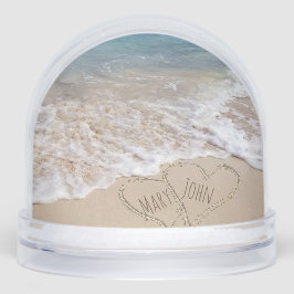 Beach Hearts With Names Schneekugeln