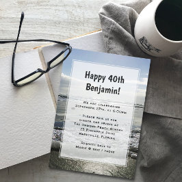 Beach Hintergrund seine Geburtstagsparty Einladung