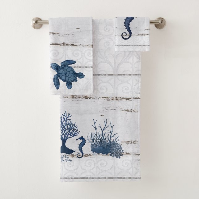 Beach Home Aquarelle Turtle Coral (En situation)