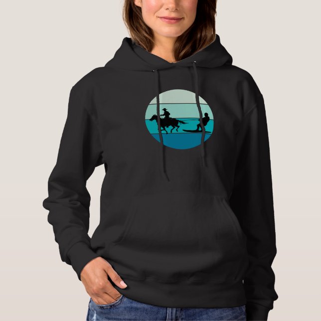 Beach Horse Surfing Equestrian Wakeboarding Water  Hoodie (Vorderseite)