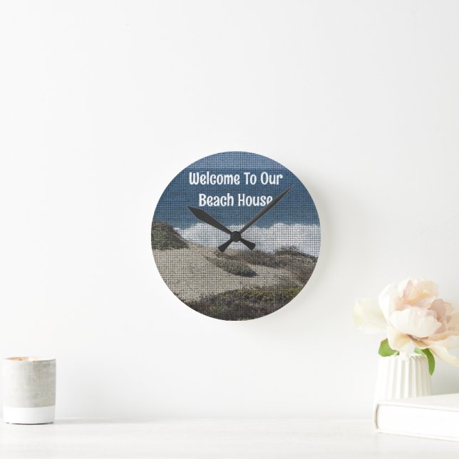 Beach House Airbnb Guest Vacation Zuhause Runde Wanduhr (Zuhause)