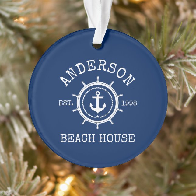 Beach House Ancre nautique corde Helm Blue (Arbre)