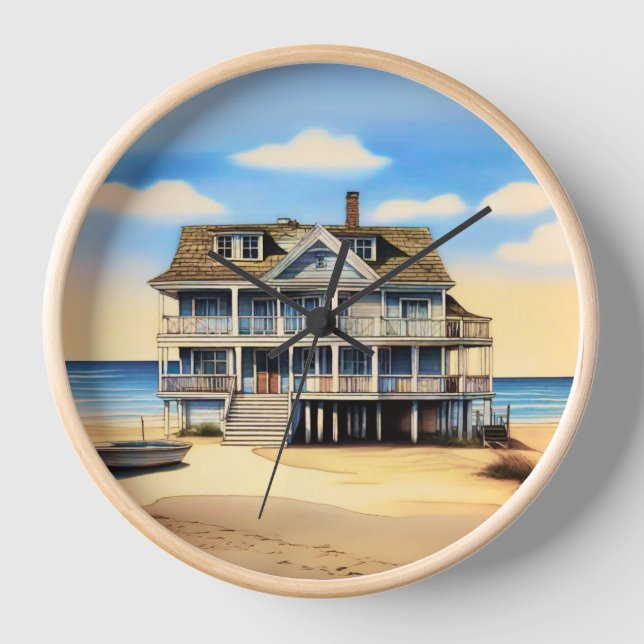 Beach House auf dem Sand Uhr (Vorderseite)