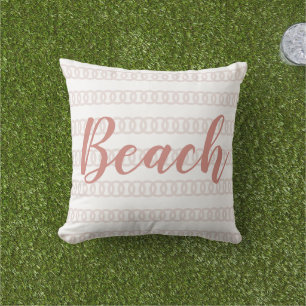 Beach House Beige Nautical Pattern Kissen