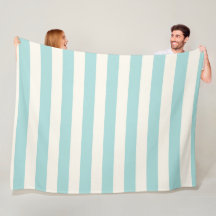 Beach House Blanket Aqua und Elfenbeinstreifen