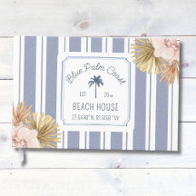 Beach House Blue Stripes Coastal Boho Bauernhof