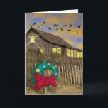 Beach House Christmas Card V Feiertagskarte<br><div class="desc">Inspiration for this image flows from Chester, my family, and my friends. Why evening? Beursache that's when we are likely to gather together. Glow from a full moon rising illuminates opposite from the sunset, while candle & kitchen light beckon with warth. . just south of Avalon Pier in Kill Devil...</div>