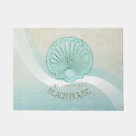 Beach House Clam Muschel Aqua Blue ID623 Fußmatte