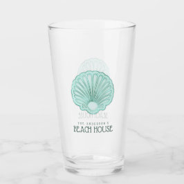 Beach House Clam Muschel Aqua Blue ID623 Glas