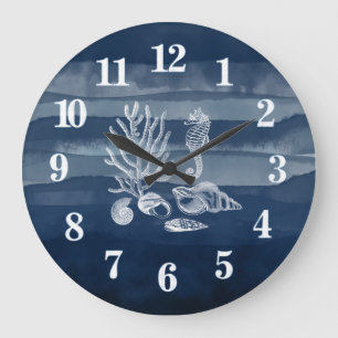 Beach House Coral Marine Marine Grand Horloge