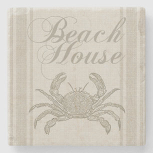 Beach House Crab Seashore Steinuntersetzer