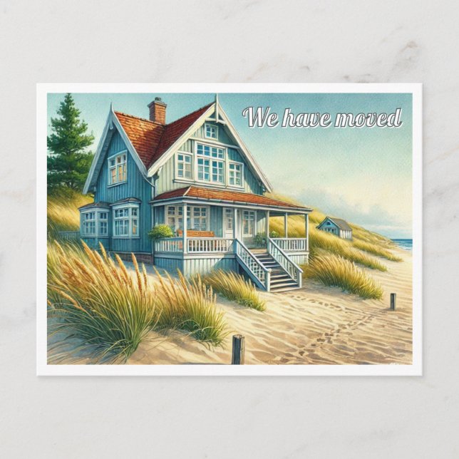 Beach House, das wir umgezogen haben Ankündigungspostkarte (Vorderseite)