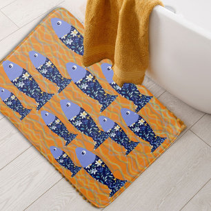 Beach House Fish Seascape Seaside Fischer Badematte