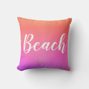Beach House Hot Pink Orange Ombre Kissen