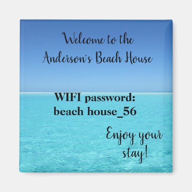 Beach House Magnet Vacances Location Wifi Mot de p (Devant)
