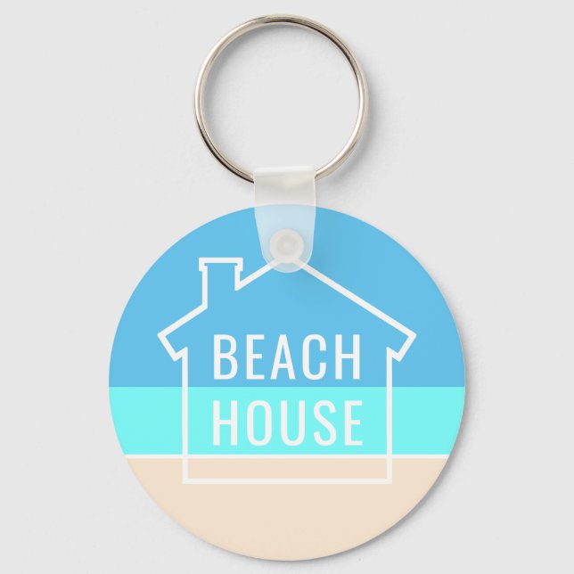 Beach House Modernes Vacation Zuhause Nautical Ren Schlüsselanhänger (Vorderseite)