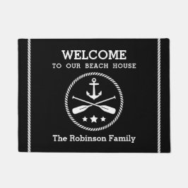 Beach House Nautic Anchor Oars Stars Rope Fußmatte