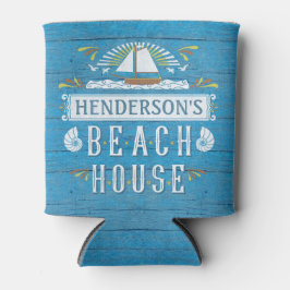 Beach House Nautic Sailboat Seashells Name hinzufü Dosenkühler