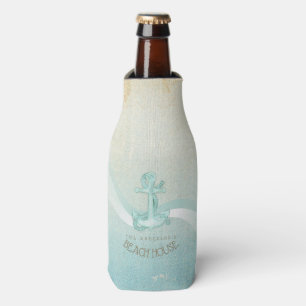 Beach House Nautical Anchor and Rope Aqua ID623 Flaschenkühler