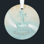 Beach House Nautical Anchor and Rope Aqua ID623 Ornament<br><div class="desc">Dieses Acryl-Ornament-Design in den sanften Farben Meer und Sand erlaubt es Ihnen, einfach Ihren eigenen Namen und Text mit der bereitgestellten Vorlage hinzuzufügen. Der einfache Anker und das Seil-Bild auf einem bedrückten, wasserfarbenen Hintergrund wird durch einen Wellenakzent in Aqua und Weiß hervorgehoben. Wenn Sie nicht das Glück haben, ein Strandhaus...</div>