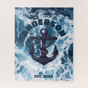 Beach House Nautical Anchor Ocean Wave personalize