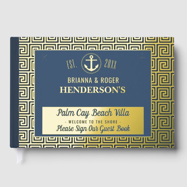 Beach House Nautical Key Urlaub Vermietung Gold Gästebuch (Vorderseite)