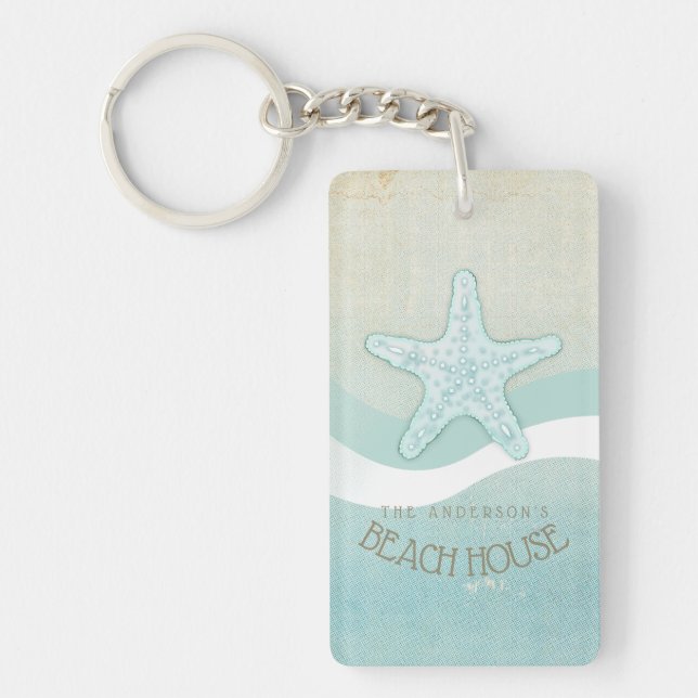 Beach House Nautical Starfish Aqua Blue ID623 (Devant)
