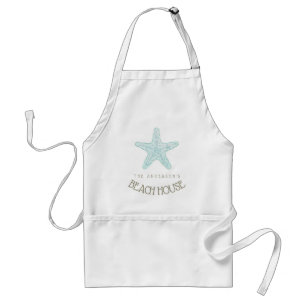 Beach House Nautical Starfish Aqua Blue ID623 Schürze