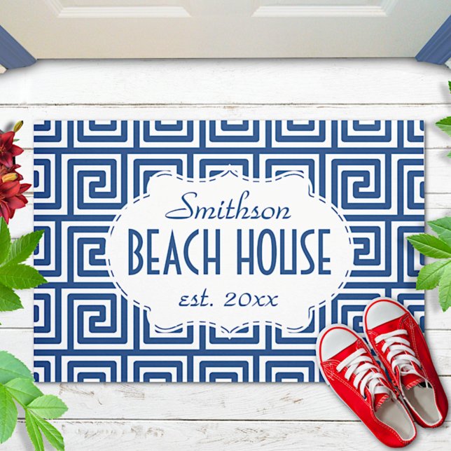 Beach House Navy Key Deko Nautic Personalisiert Fußmatte (Von Creator hochgeladen)