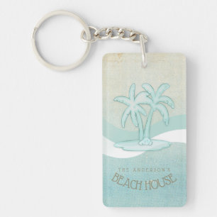 Beach House Palm Trees Aqua ID623