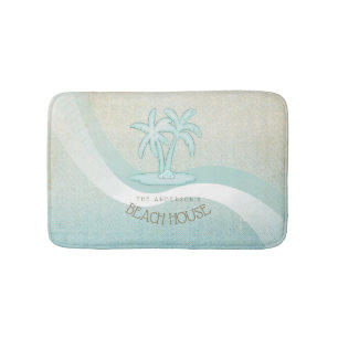 Beach House Palm Trees Aqua ID623 Badematte