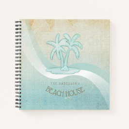 Beach House Palm Trees Aqua ID623 Notizbuch