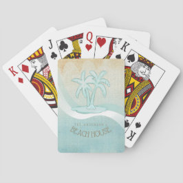 Beach House Palm Trees Aqua ID623 Spielkarten