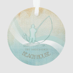 Beach House Pêcheur nautique Aqua Blue ID623