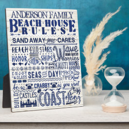 Beach House regiert Küstenblauer Personalisierter  Fotoplatte