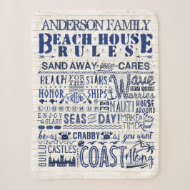 Beach House regiert Küstenblauer Personalisierter  Sherpadecke