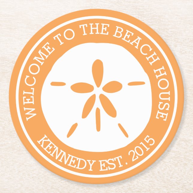 Beach House Runder Pappuntersetzer (Vorderseite)