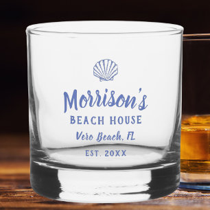 Beach House Seashell Clam Muschel Personalisierter Whiskyglas