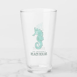 Beach House Seepferd Aqua Blue ID623 Glas