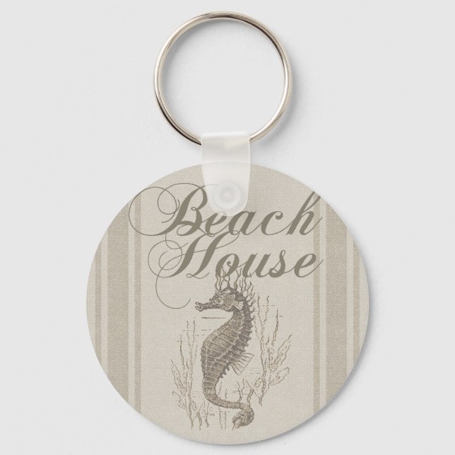 Beach House Seepferd Seashore Schlüsselanhänger (Vorderseite)