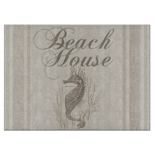Beach House Seepferd Seashore Schneidebrett