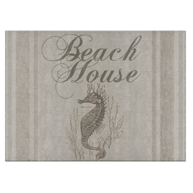 Beach House Seepferd Seashore Schneidebrett (Vorderseite)