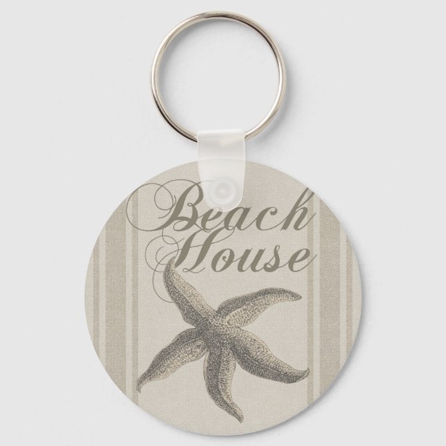 Beach House Starfish Seashore Schlüsselanhänger (Vorderseite)