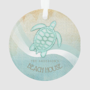 Beach House Tortue nautique Aqua Blue ID623