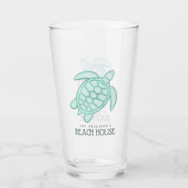 Beach House Turtle Aqua Blue ID623 Glas