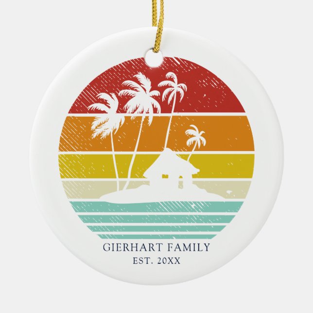 Beach House Vacation Family Christmas Wiedersehen Keramik Ornament (Vorne)