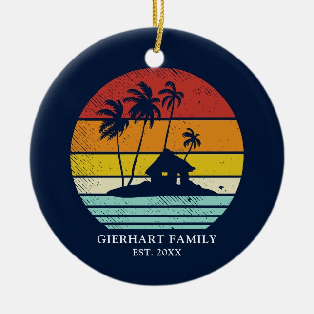Beach House Vacation Family Wiedersehen Nautical Keramik Ornament (Vorne)