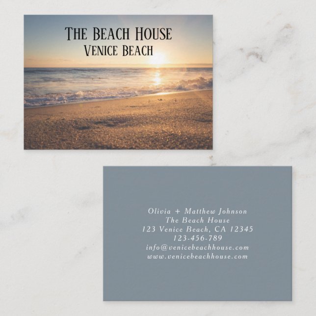 Beach House Vacation Rental Business Card Visitenkarte (Vorne/Hinten)