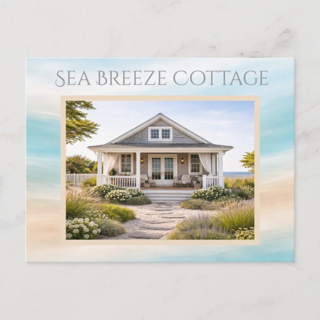 Beach House Vacation Rental Keepsake Card Postkarte (Vorderseite)